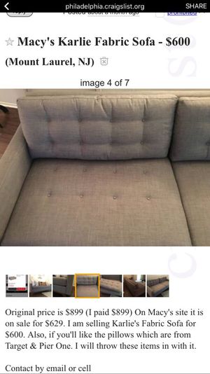 Macy S Karlie Sofa 475 For Sale In Mount Laurel Nj Offerup