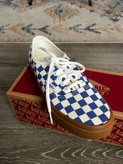 Blue checkered vans