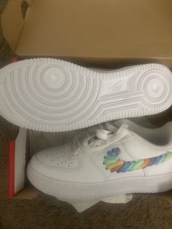 Nike Air Force 1 Custom Rainbow Swoosh Sneakers