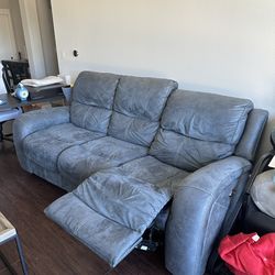 Gray Power Reclining Sofa w/ USB port