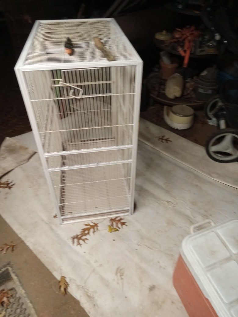 A Large Freashy Painted Bird Cage 