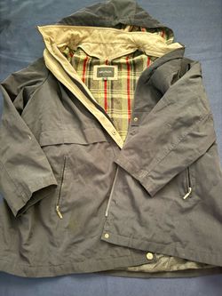 Nautica Men's Navy Hooded Lined Parka Jacket Full Zip Stand-Up Collar 3XL