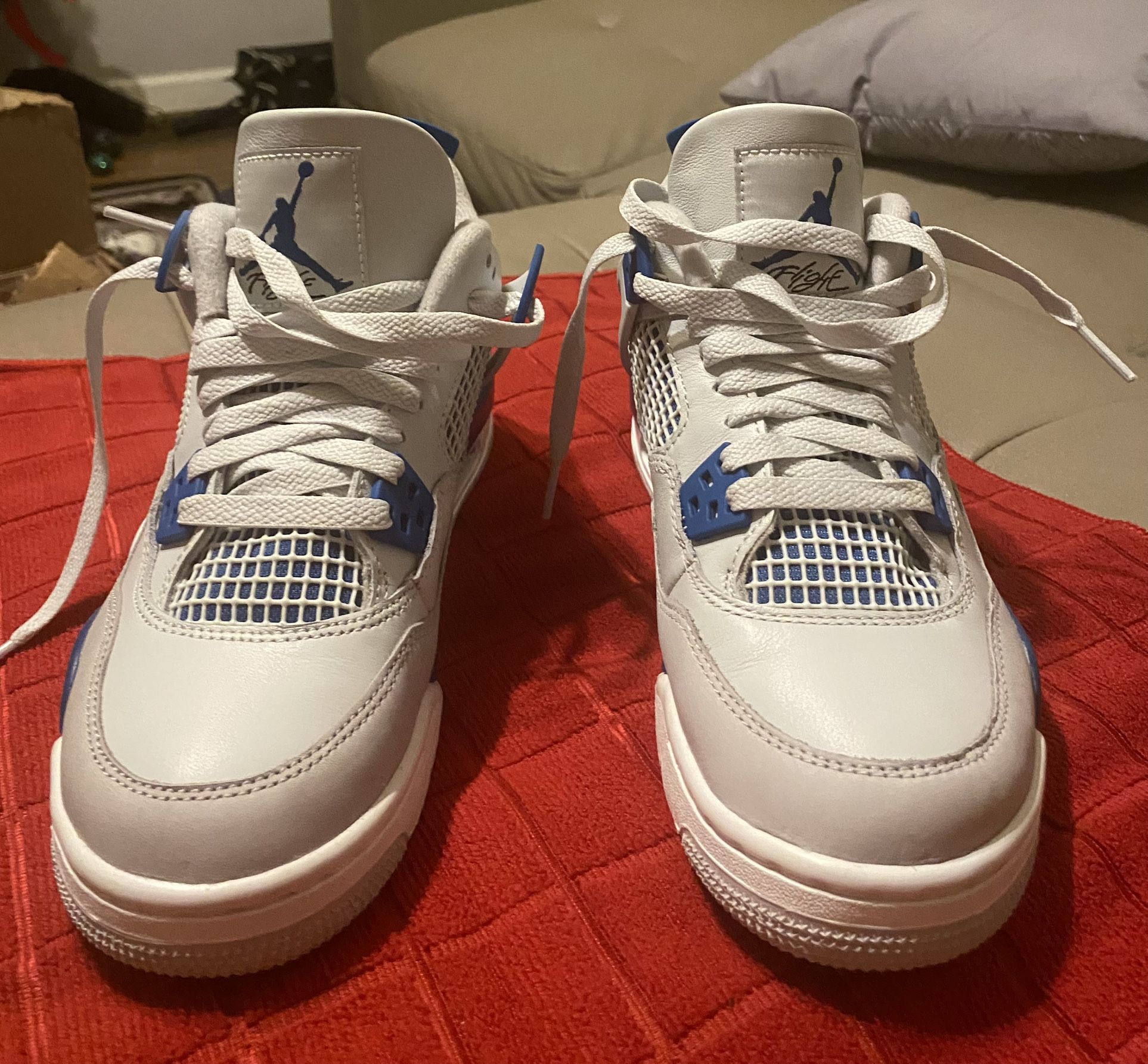 Jordan 4 Grey Blue 5 1/2 Boys 7 1/2 Women