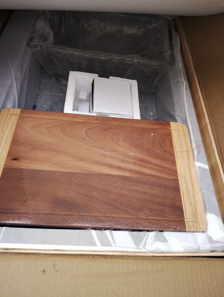 Brand New Stainless Steal Black Kitchen Double Basin Farm Sink W/Extra Items