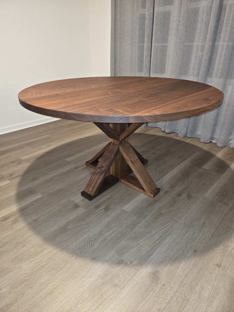 Walnut Pedestal Dining Table