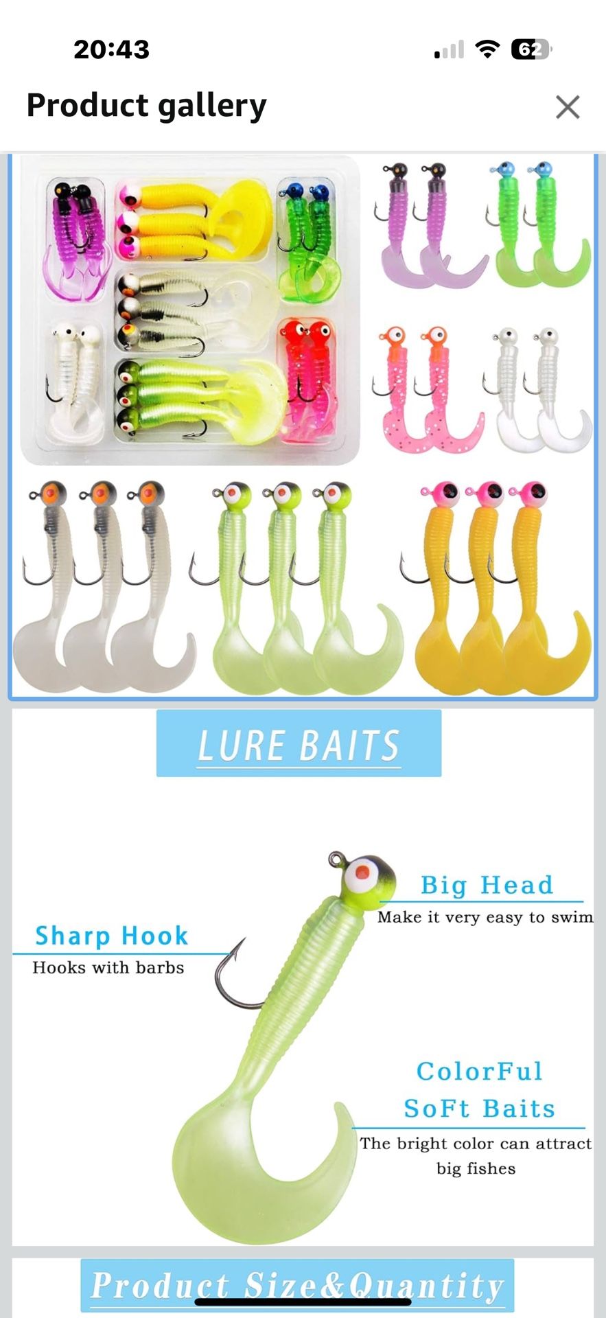 Soft Plastic Fishing Lure Jig Head Hook Kit,Grub Worm Lures Crappie Jigs Head Grub Tail Swimbait Tube Bait Jigs for Saltwater Freshwater, Trout Crappi