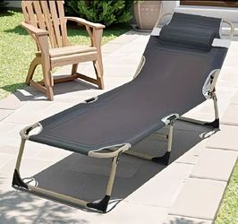 Folding Lounge Chair with Headrest -  New