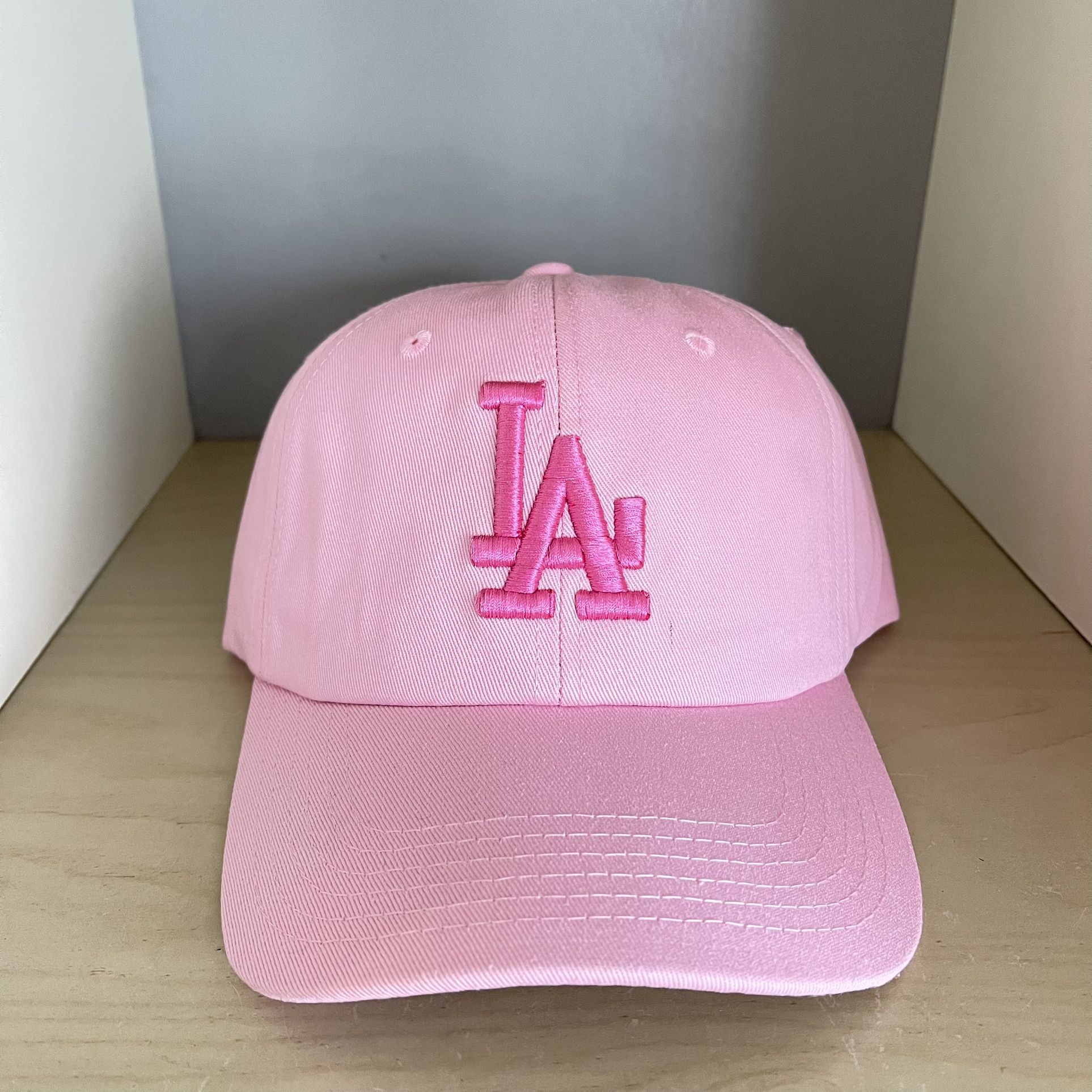Pink Embroidered LA Hat