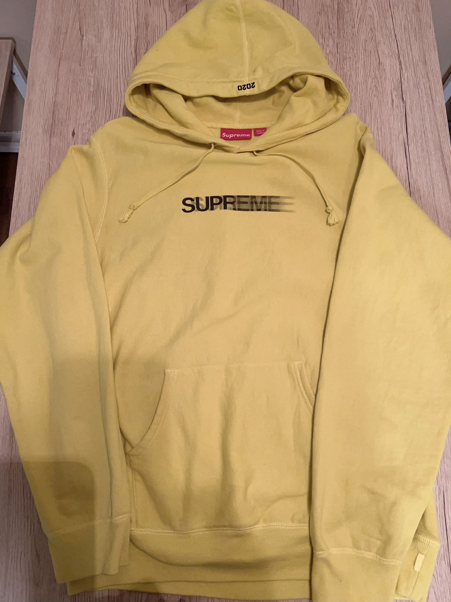 Supreme Motion Logo Hoodie Lemon M SS20