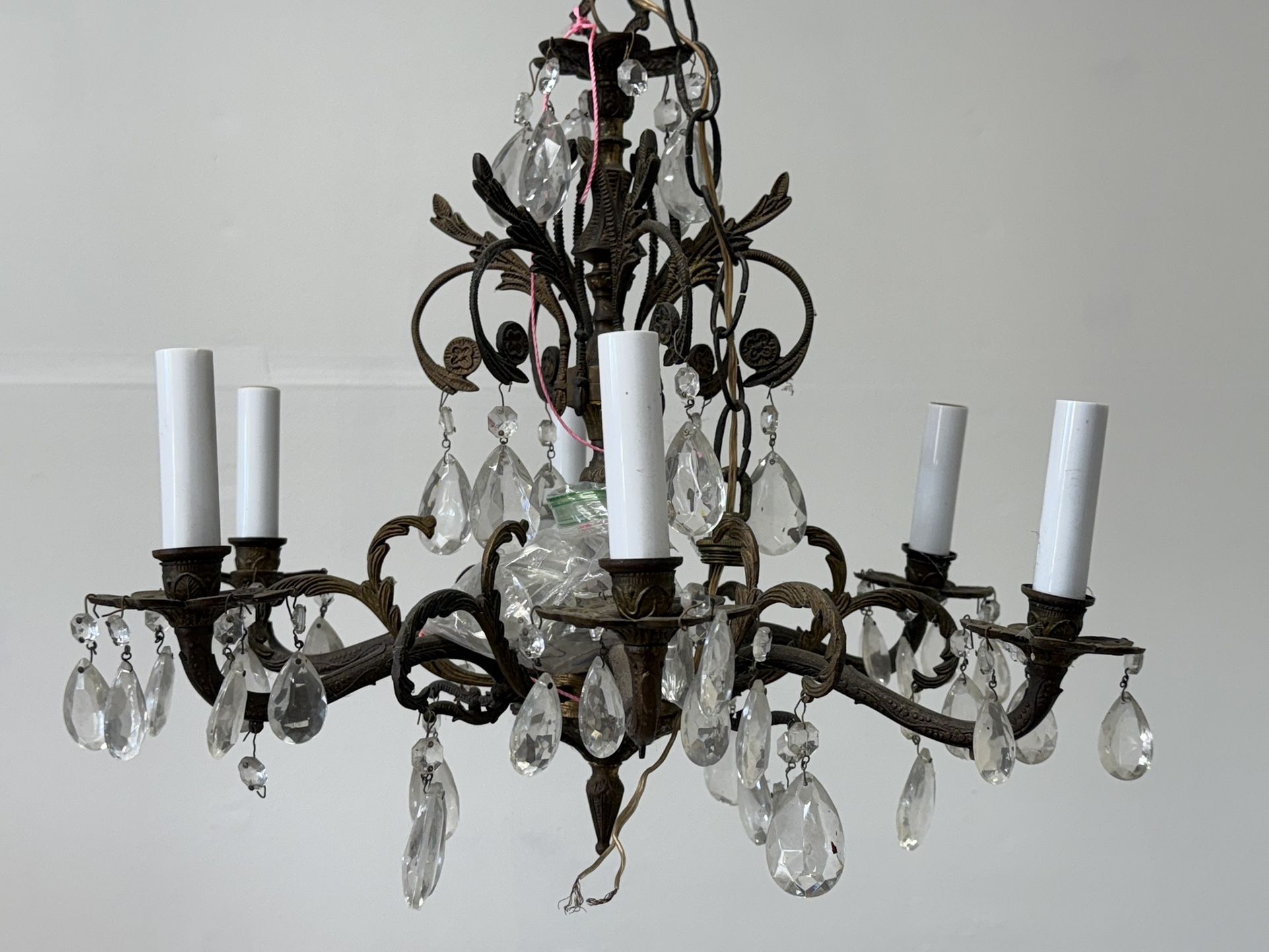 Antique Brass and Crystal Chandelier - Spanish – 1930’s