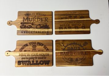 Custom laser engraved cutting boards