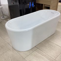 63” Bathroom Freestanding Bathtub One Piece Acrylic With Steel Frame With Legs Ready For Pick Up Today