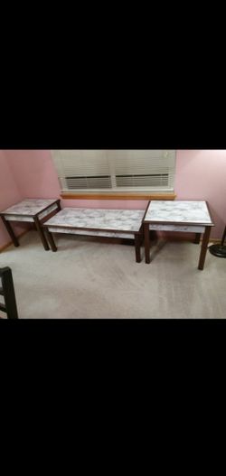 Coffee table and 2 end tables