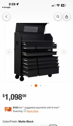 Husky Matte Black Tool Chest and Cabinet