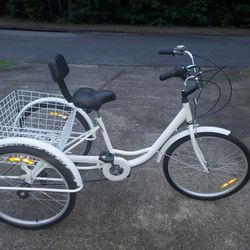 Trike Bicycle With Basket White $175 OBO