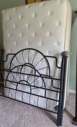 Metal Bed Frame and Mattress Set