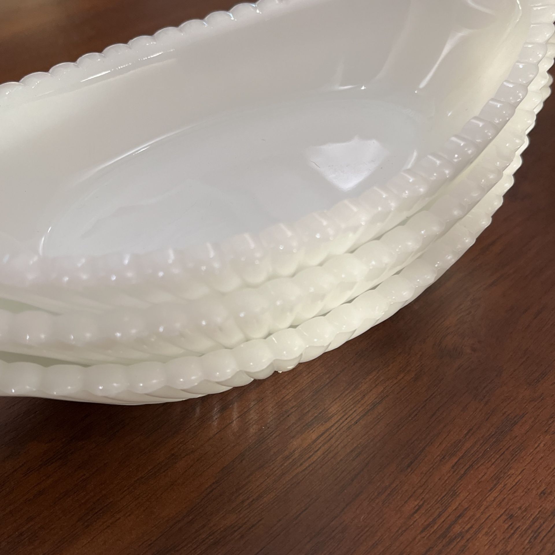 3 Vintage Milk glass Sundae Bowls