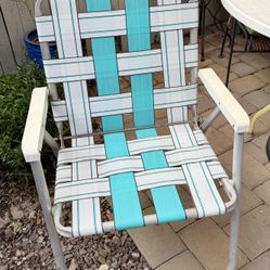 Vintage Sunbeam Aluminum Webbed Folding Chair 