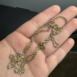 14k Gold Tri Color Rope Chain