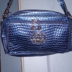 KATHY BAG PURSE(BLUE ALLIGATOR SKIN LEATHER)
