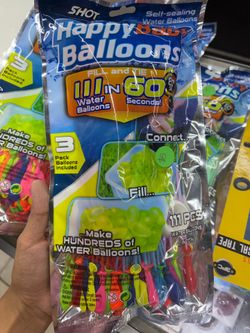 Happy Baby Balloons Rapid-Fill Water Balloons (3 Pack / 111 Total)