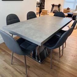 Modern dining table 6 chairs clean