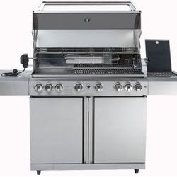 New 8 Burner 96,000 BTU Stainless Steel Outdoor BBQ Grill Propane NG Rotisserie