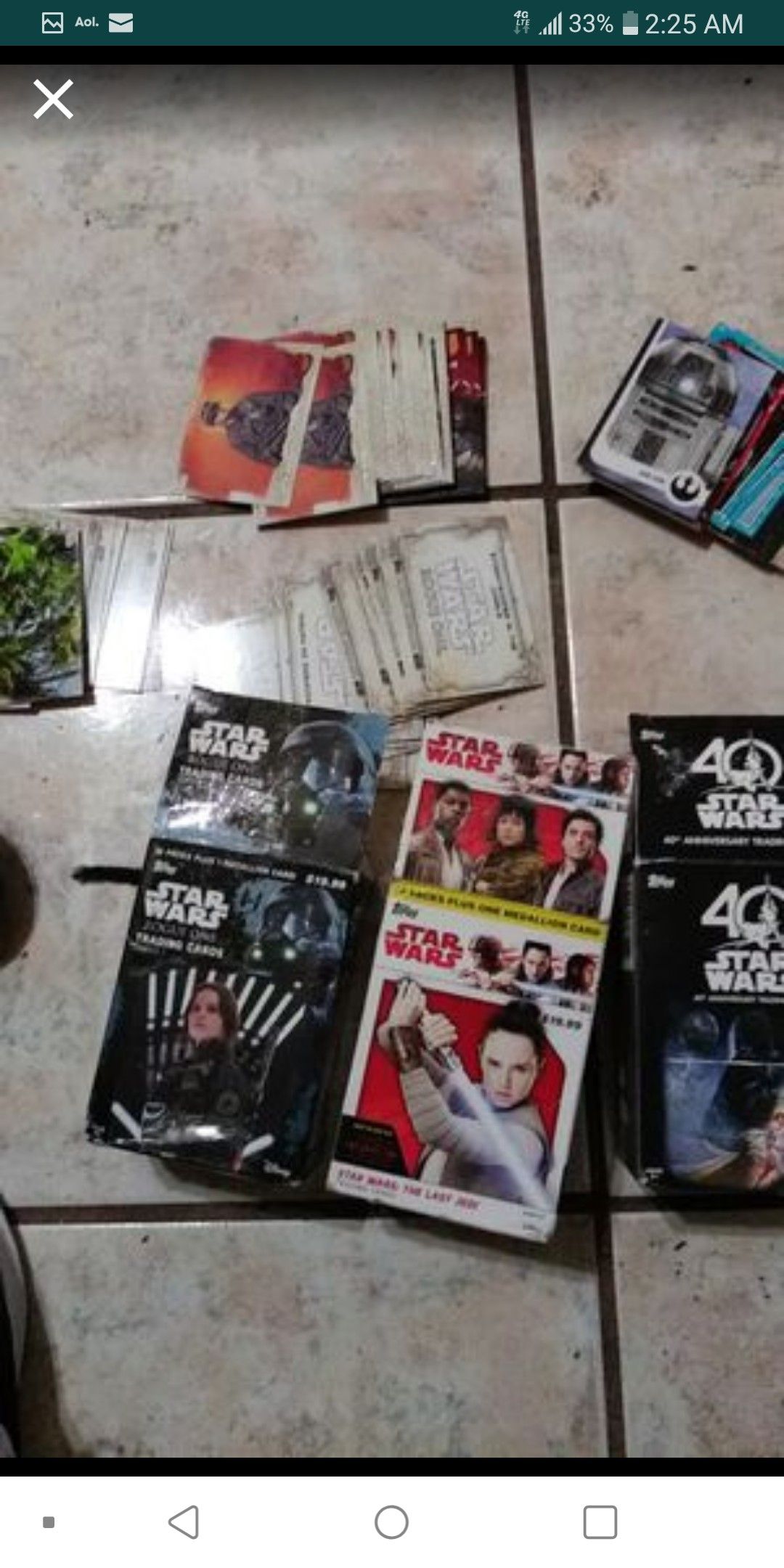 Hundreds of Star Wars cards tops cards