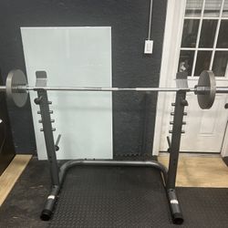 Weider Pro 3” Tube Squat Rack Olympic Weight Bench…. Home Gym Fitness…. 