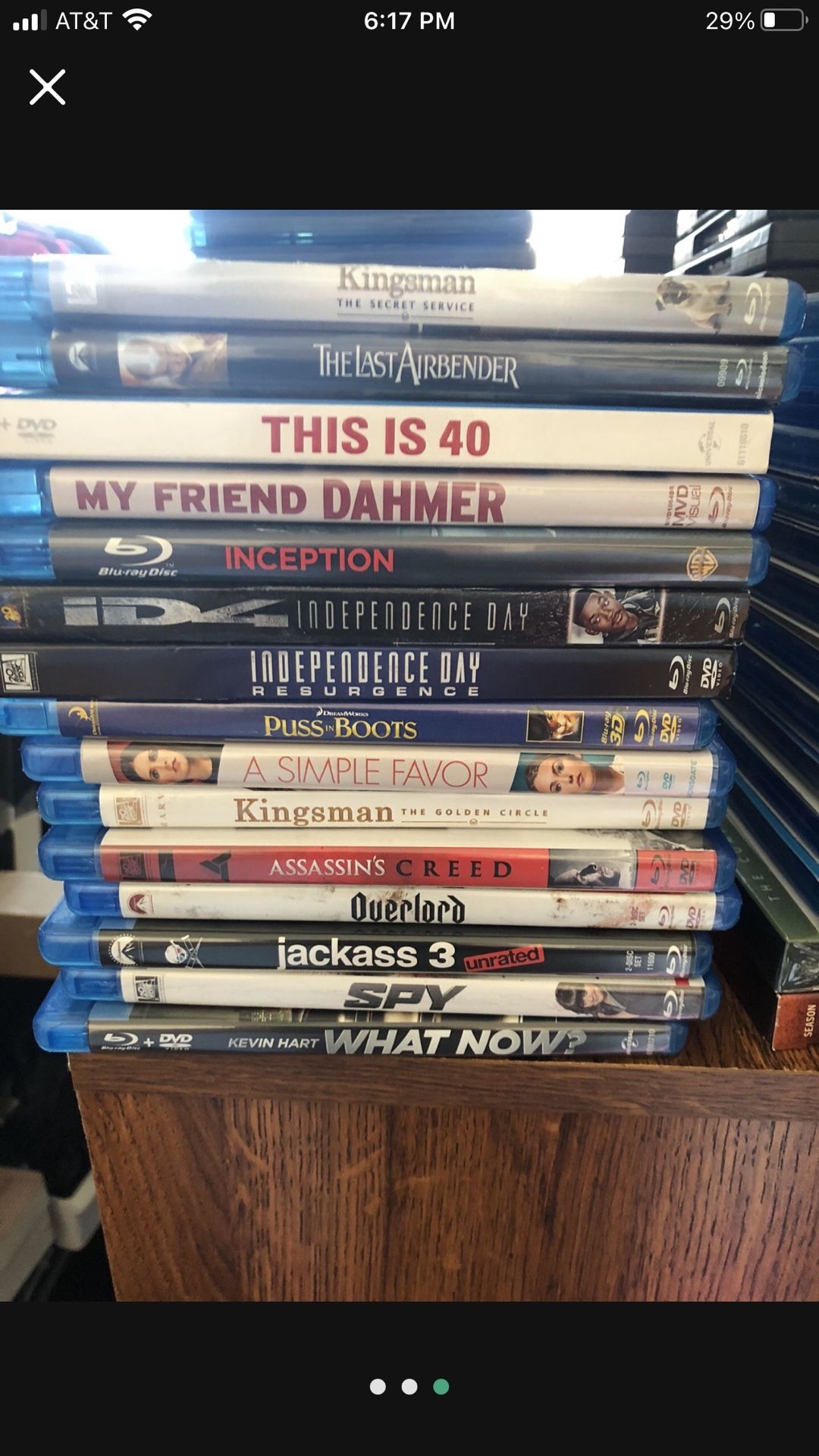 18 Mixed Blu-Rays $2. Ea.