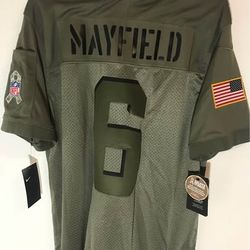 Men's Nike Cleveland Browns Baker Mayfield Salute to Service #6 Jersey Sz Medium and Large NWT