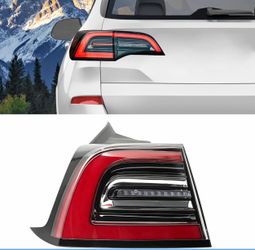 3-PIN Rear Tail Light for Tesla Model Y 2017-2023, LED Tail Light Assembly, Rear Driver Side Brake Outer LED Tail Lamp for Tesla Accessories (Left)