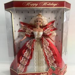 1997 Happy Holidays Barbie Special Edition "White Hair" With Red Dress #2