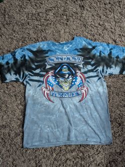 Bon jovi Forever liquid blue tie dye 2000s 2xl graphic band tee y2k