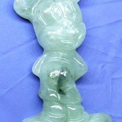 Burmese icy type A jadeite jade pendant lucky Mickey.