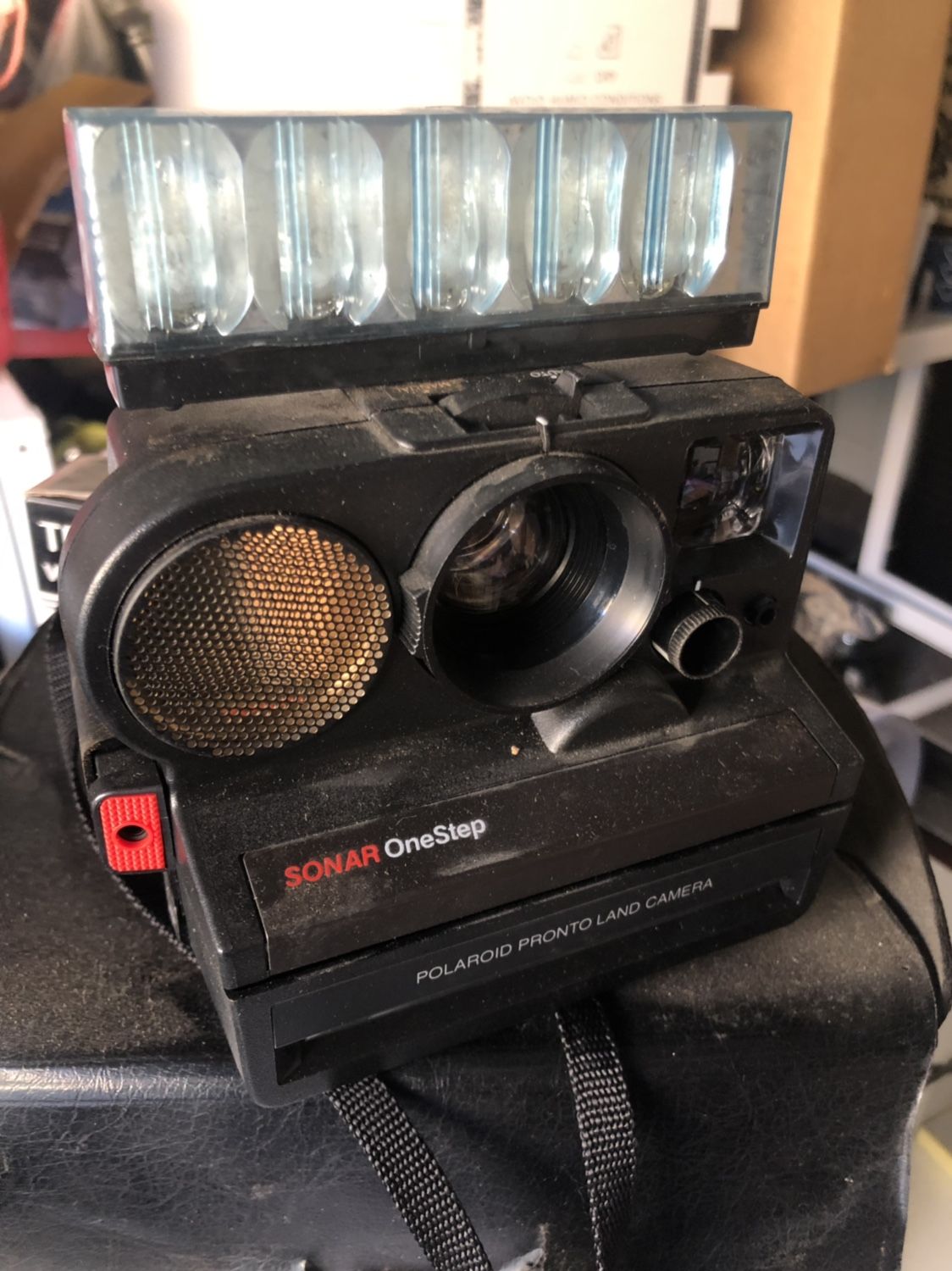 Vintage Camera Sonar Onestep Polaroid SX 70 Sonar OneStep Instant Film Camera With Flashbar