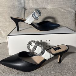 White House Black Market NEW Buckle Mule Shoes Sz 7