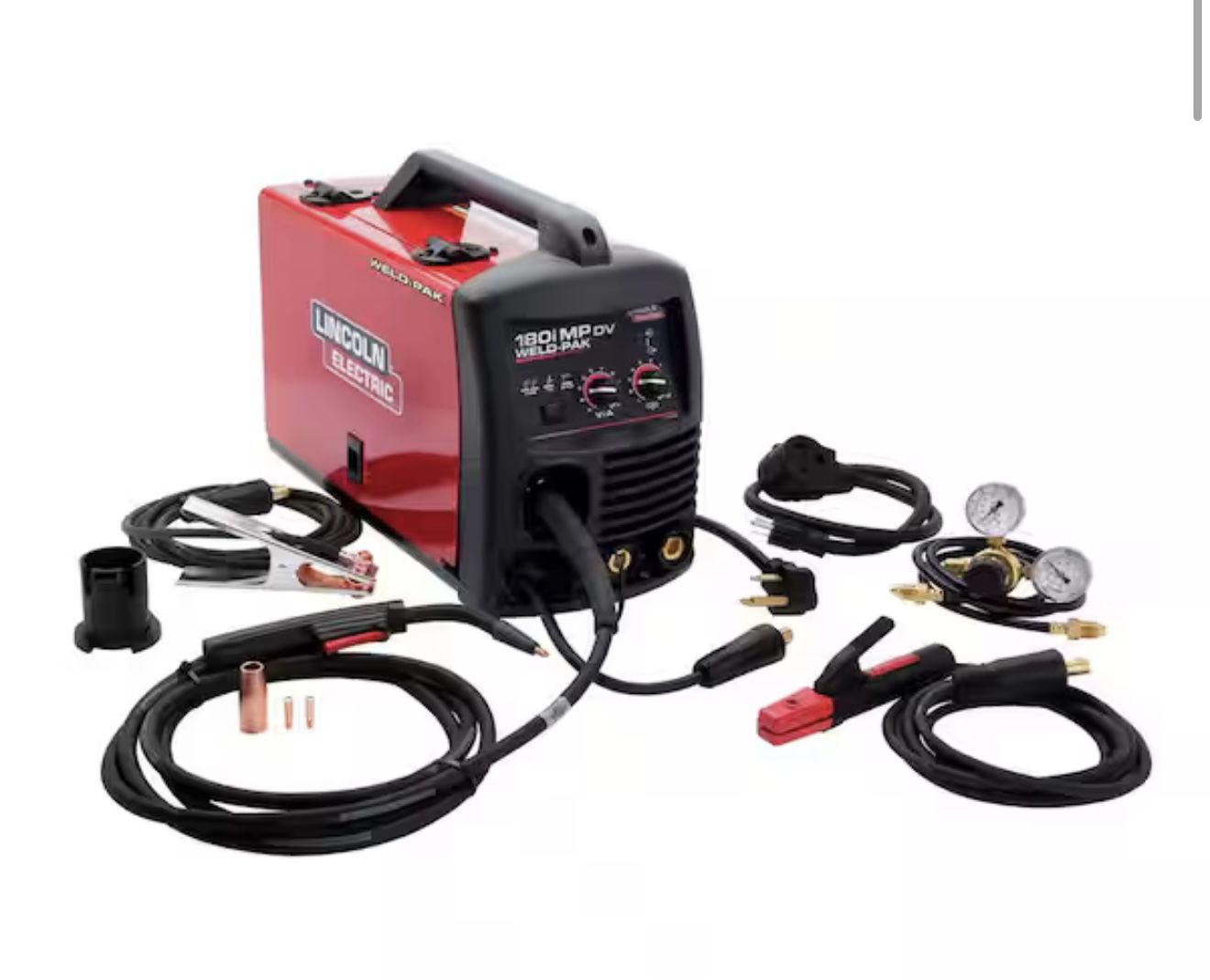 Lincoln Electric 180 Amp Weld-Pak 180i Multi-Process Stick/MIG/Flux-Core/TIG, 120V or 230V Aluminum Welder with Spool Gun sold separately
