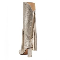 Jessica Simpson Asire Crystals Tall Boot- gold, size 9, in excellent condition