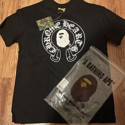 Chrome x bape tee shirtsleeves