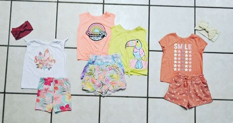 Lot of Gananimals Mix & Match Babygirl Toddler Summer Outfit Sets