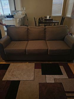 Brown Fabric 3-Seat Sofa