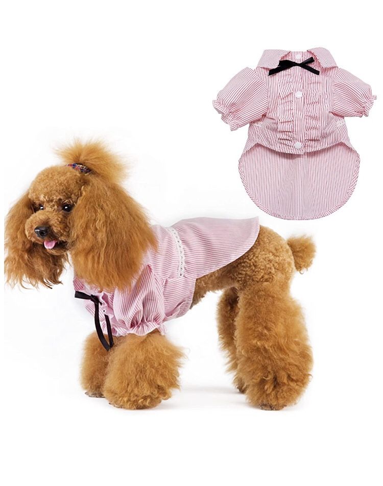 Dog Strip Pink Shirt. ( XL & M )