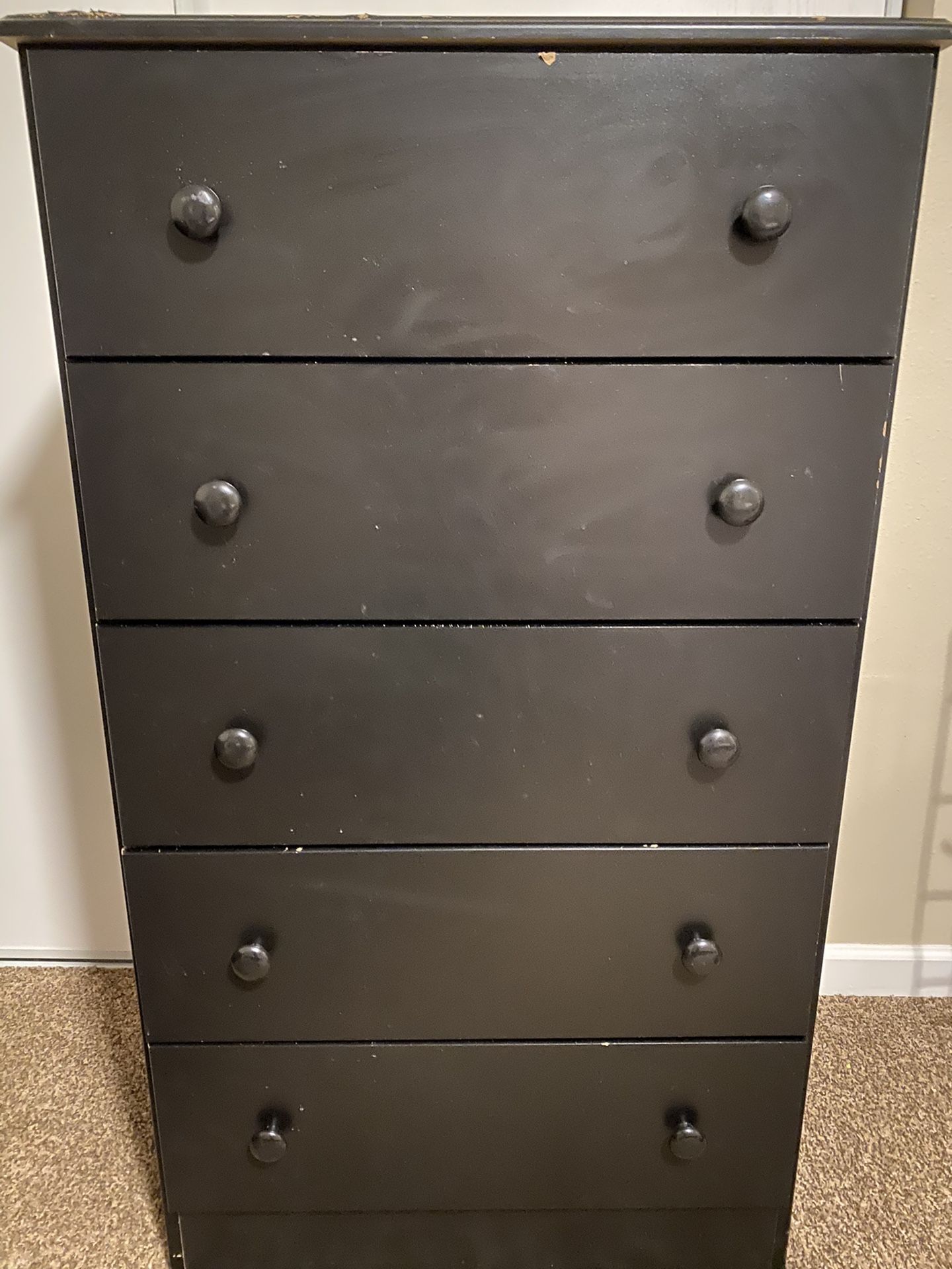 5 drawer black dresser