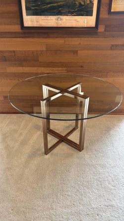 Modern Glass Topped Dining Table