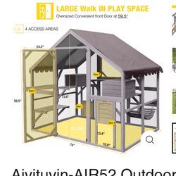 😀Aivituvin-AIR52 Outdoor Cat Run | Large Cat Enclosure - Large, 4 boxes 👀items in boxes, assembled by yourself required 