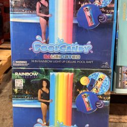 HUGE SALE! PoolCandy Illuminated 74” Rainbow Light Up Deluxe Pool Float Only $2.99