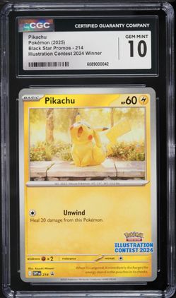 Pikachu Pokémon Black Star Promos - 214 Illustration Contest 2024 Winner