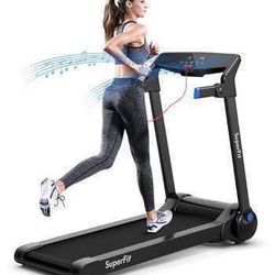 New in Box Goplus 3HP Electric Folding Treadmill Self-Standing Superfit Treadmill with APP Control