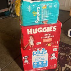 Diapers Size 1,2,2 